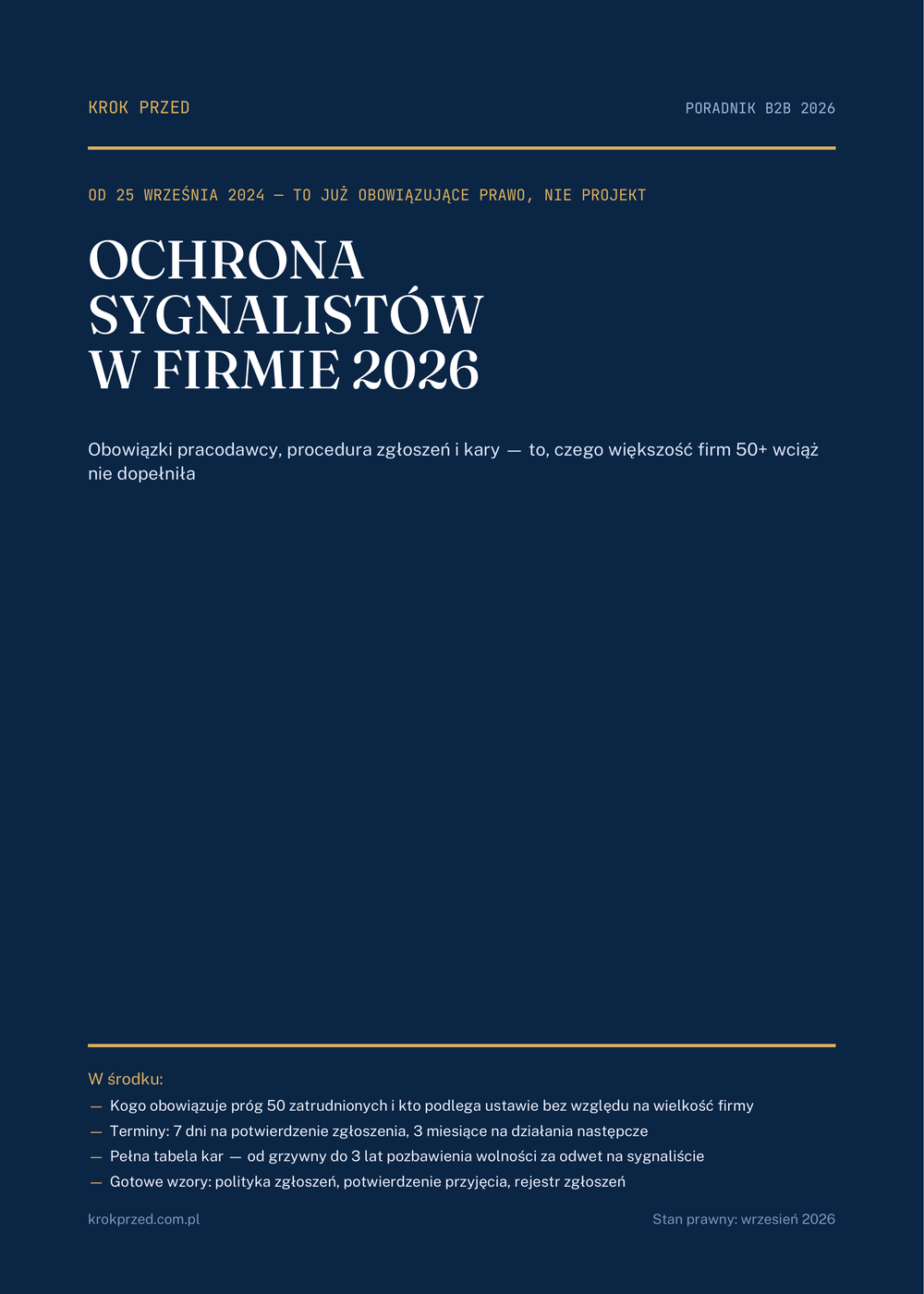 Ochrona sygnalistów w firmie — obowiązki pracodawcy, procedury zgłoszeń i kary 2026