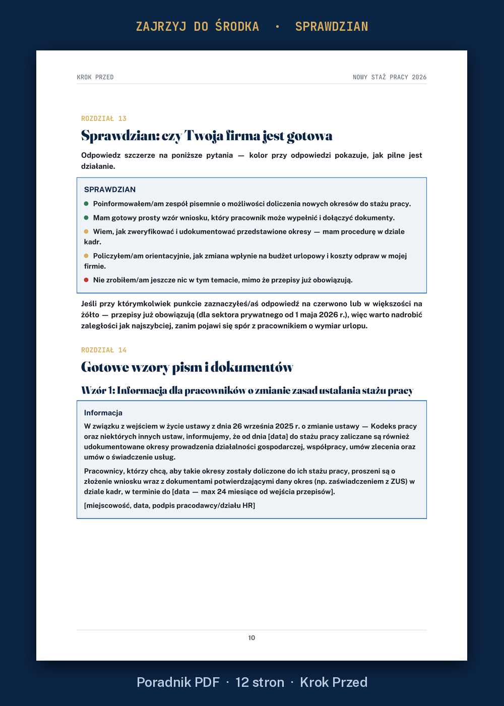 Nowy staż pracy 2026