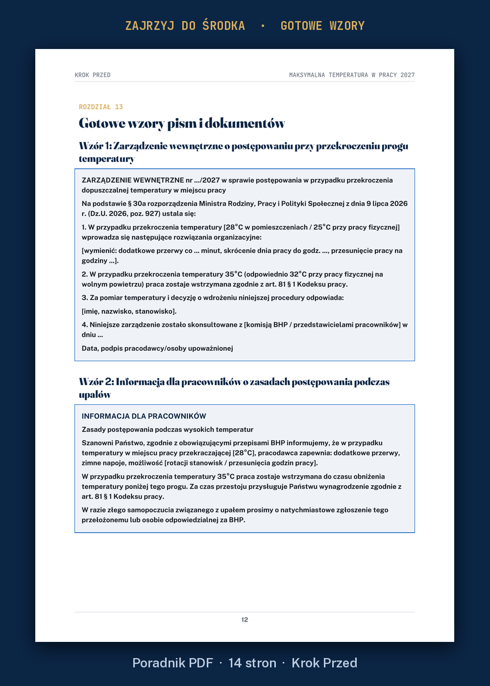 Maksymalna temperatura w pracy 2027